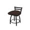 Holland Bar Stool Co 18" Low Back Swivel Vanity Stool, Black Wrinkle, Rein Coffee Seat 41118BW025 - alternate 1